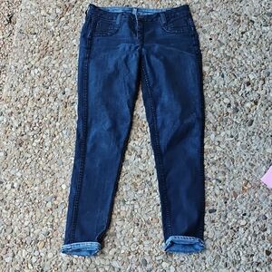 Bleulab Size 30 Reversible Skinny Jeans Dark Wash Bleach Stone Washed